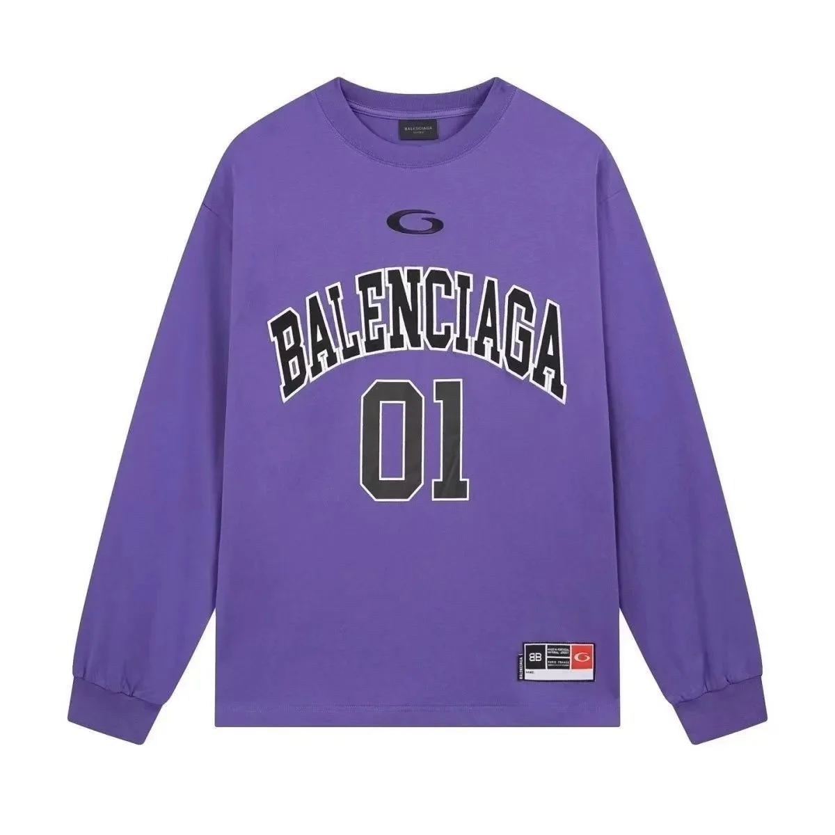Balenciaga Purple '01' Long Sleeve T-Shirt