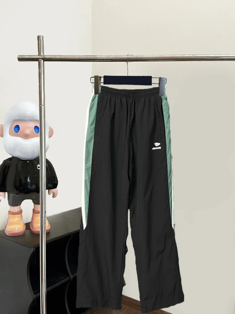 Adidas Three Stripes Black & Green Track Pants
