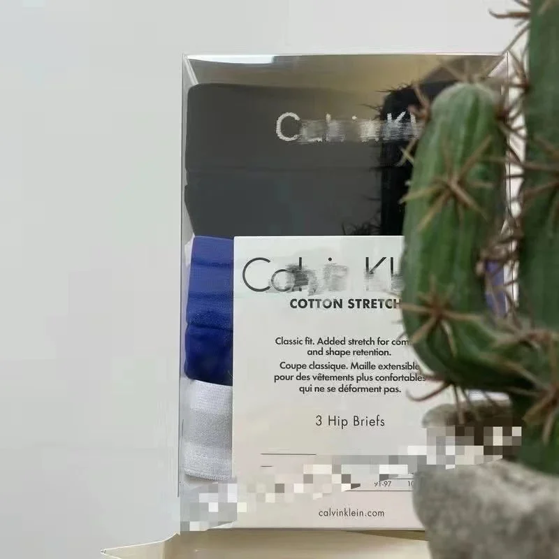 Calvin Klein Cotton Stretch Hip Briefs Black+Light Blue+White