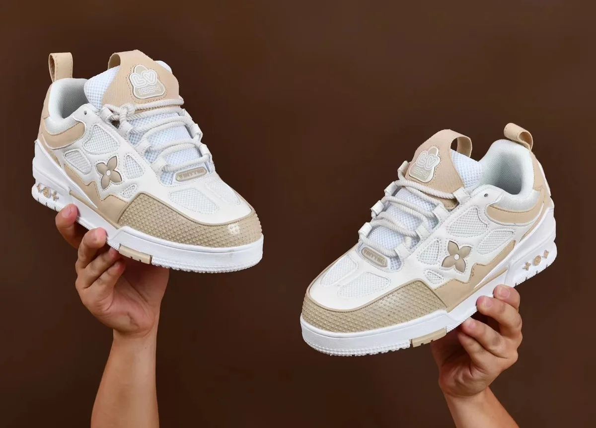 Louis Vuitton LV Trainer White & Beige Sneakers
