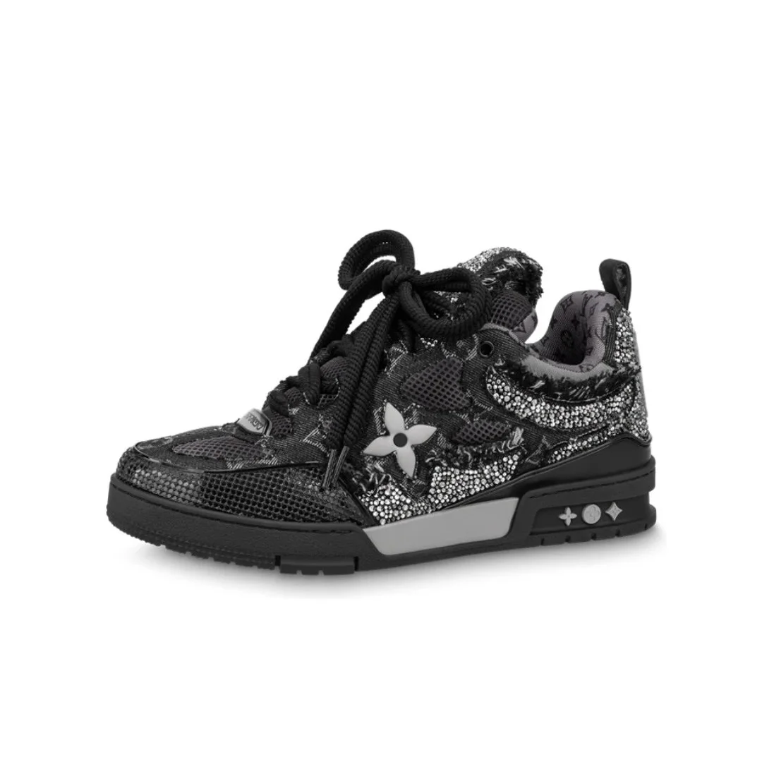 Louis Vuitton LV Trainer Black Crystal Sneakers