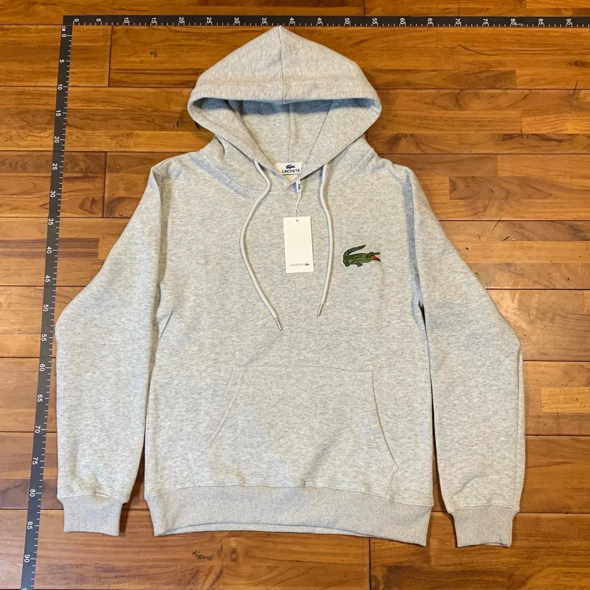 Lacoste Grey Crocodile Embroidery Hoodie