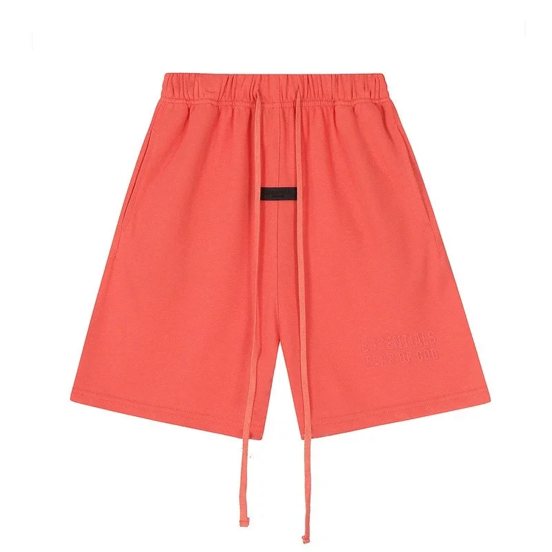 Fear of God Essentials Coral Red Drawstring Shorts