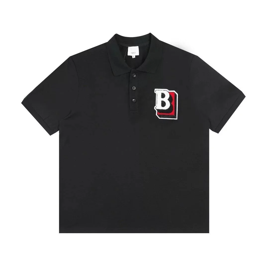 Burberry Black 'B' Embroidered Polo Shirt