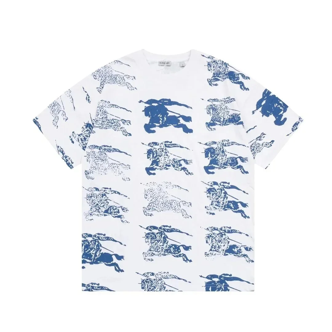 Burberry Knight Print T-Shirt White/Blue
