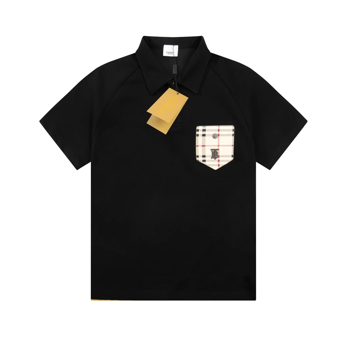 Burberry Black Check Pocket Polo Shirt