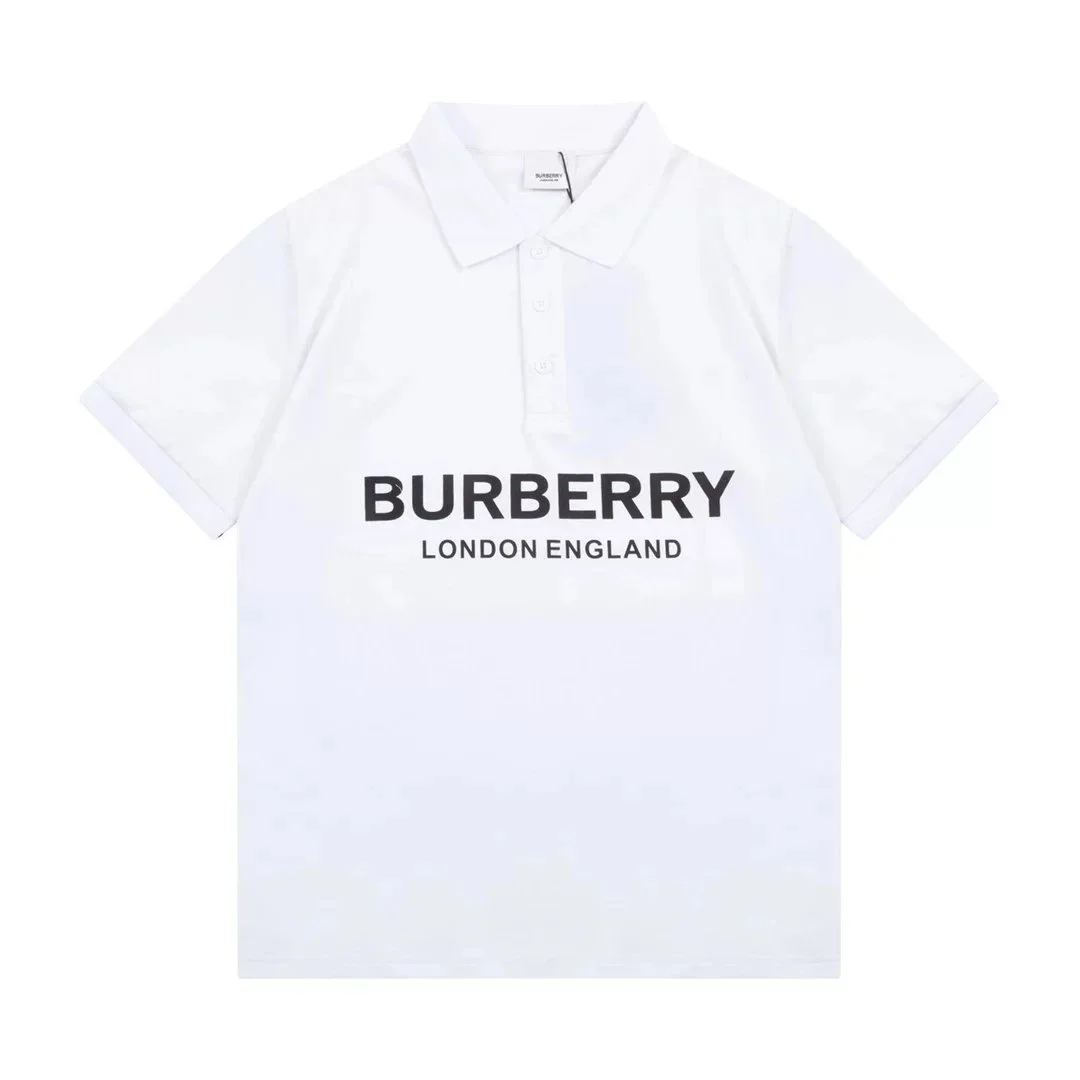 Burberry White London England Polo Shirt