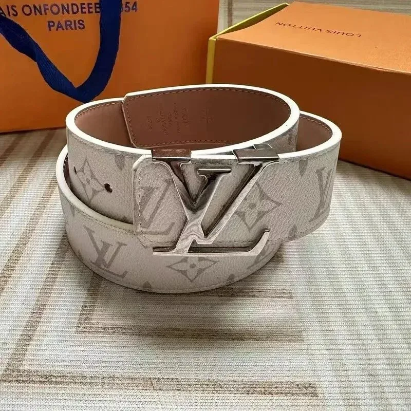 Louis Vuitton Monogram LV Buckle Belt White