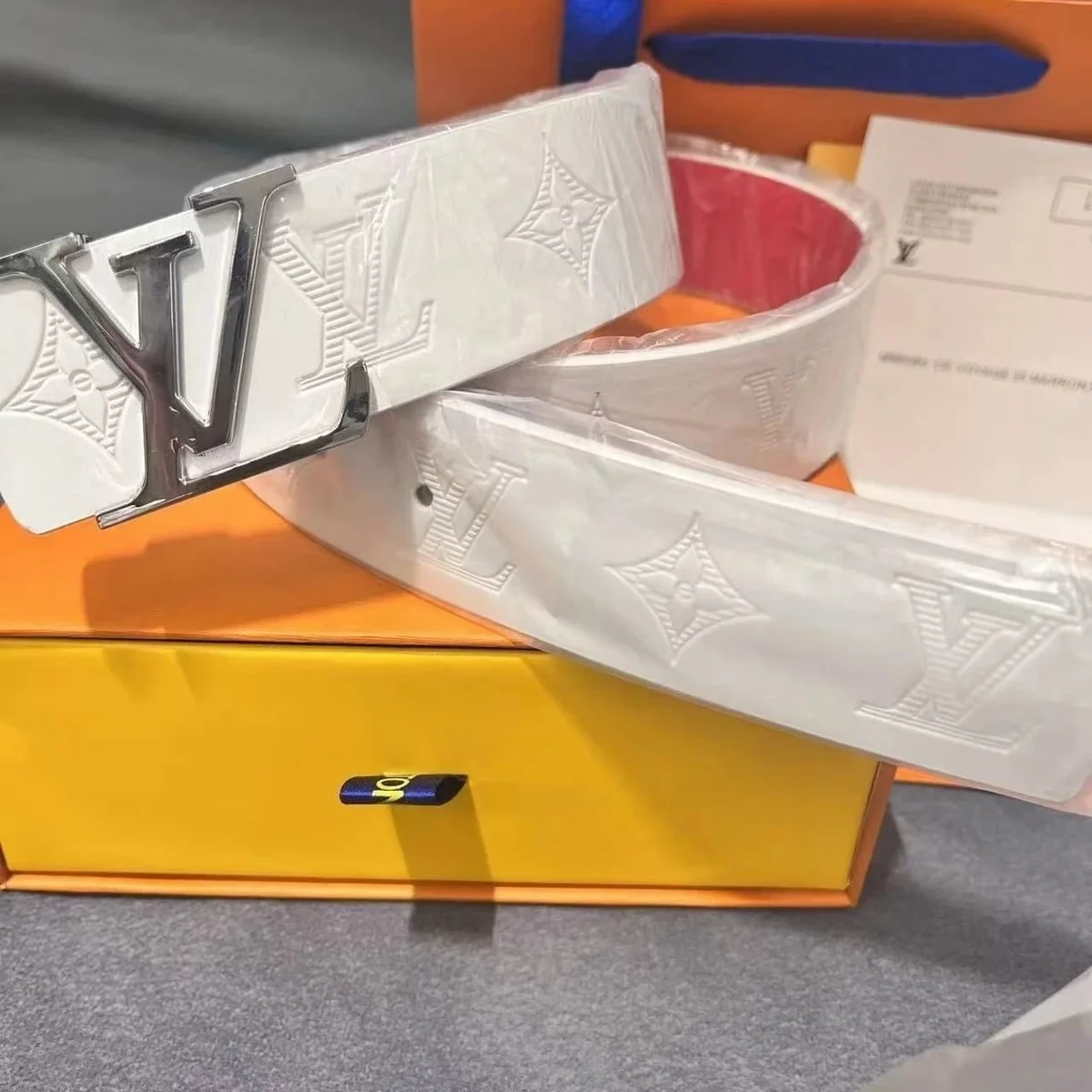Louis Vuitton Tabi White Monogram Belt