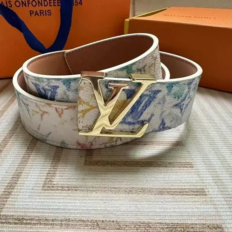 Louis Vuitton Monogram LV Buckle Belt White
