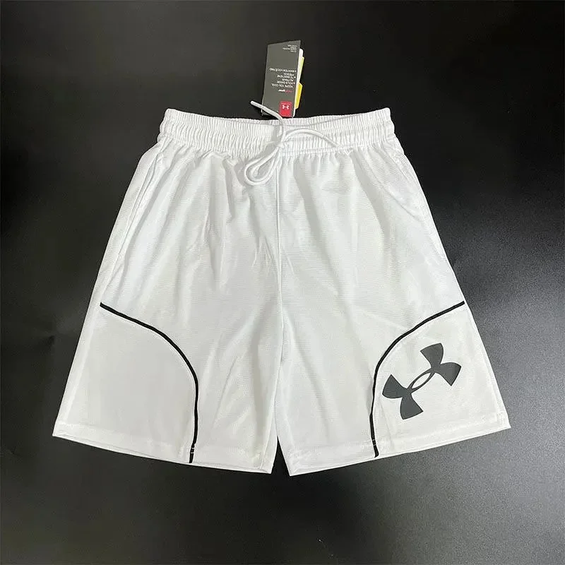 Under Armour White Black Logo Shorts