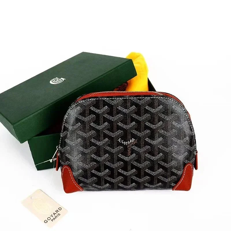 Goyard Black & Red Goyardine Cosmetic Bag