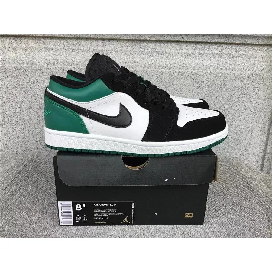Nike Air Jordan 1 Low White/Black/Green Sneakers
