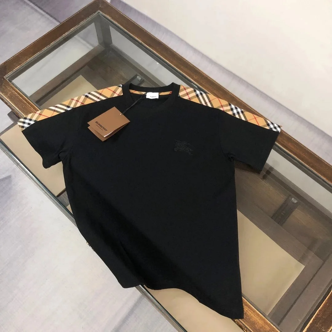 Burberry Black Check Shoulder T-Shirt