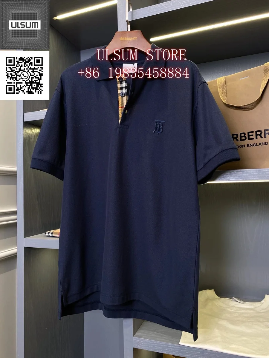 Burberry TB Monogram Navy Polo Shirt