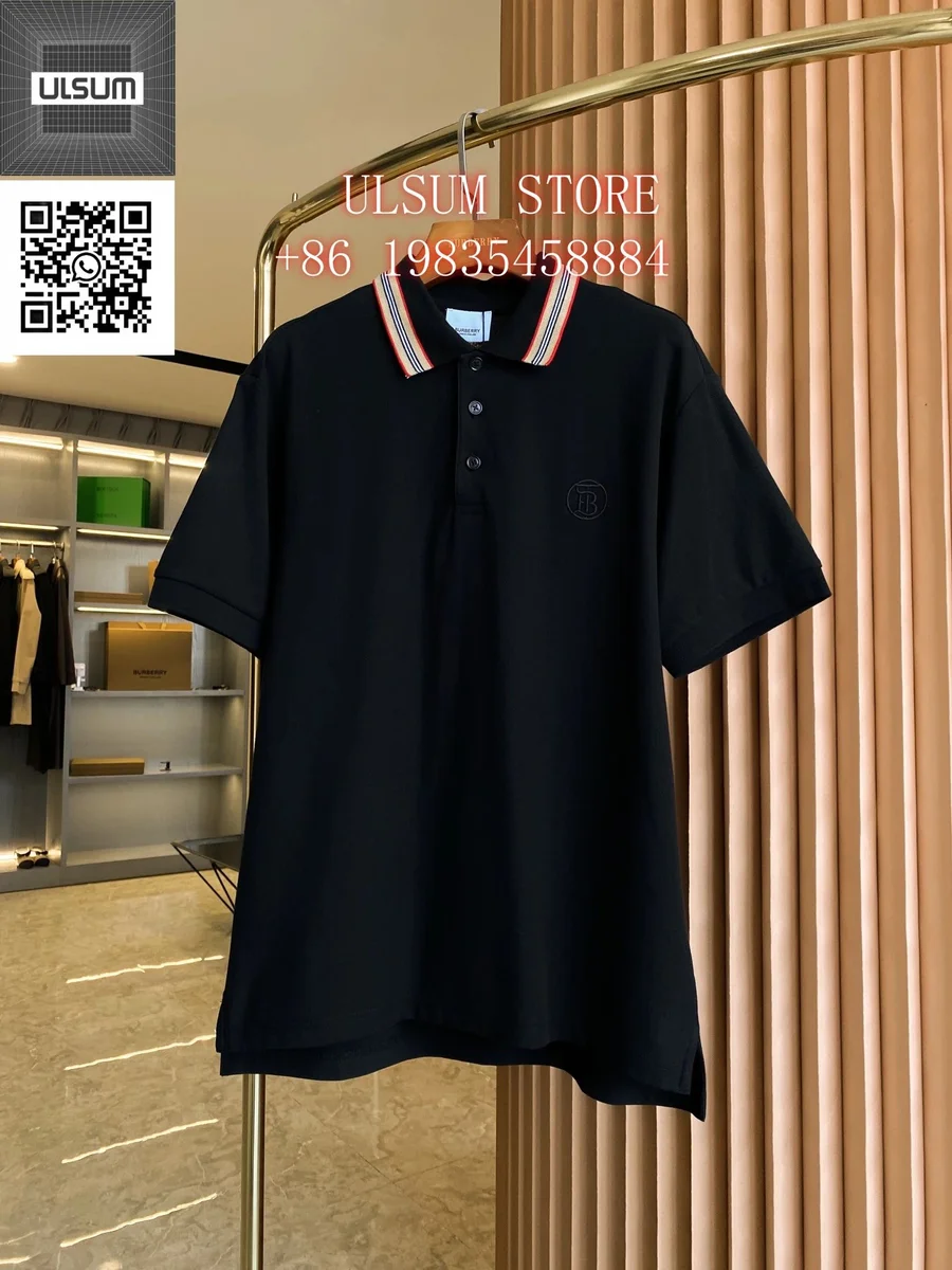 Burberry TB Monogram Polo Shirt Black Classic