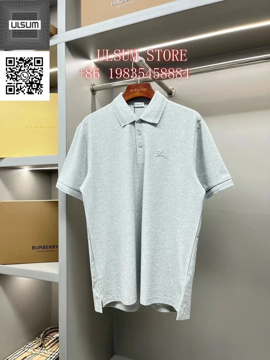 Burberry Classic Logo Polo Shirt Grey