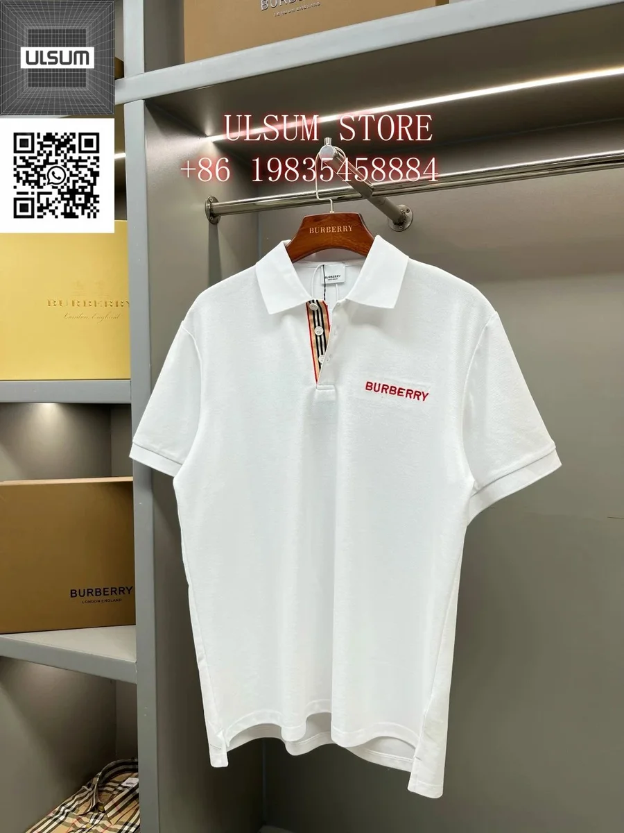Burberry White Classic Logo Polo Shirt