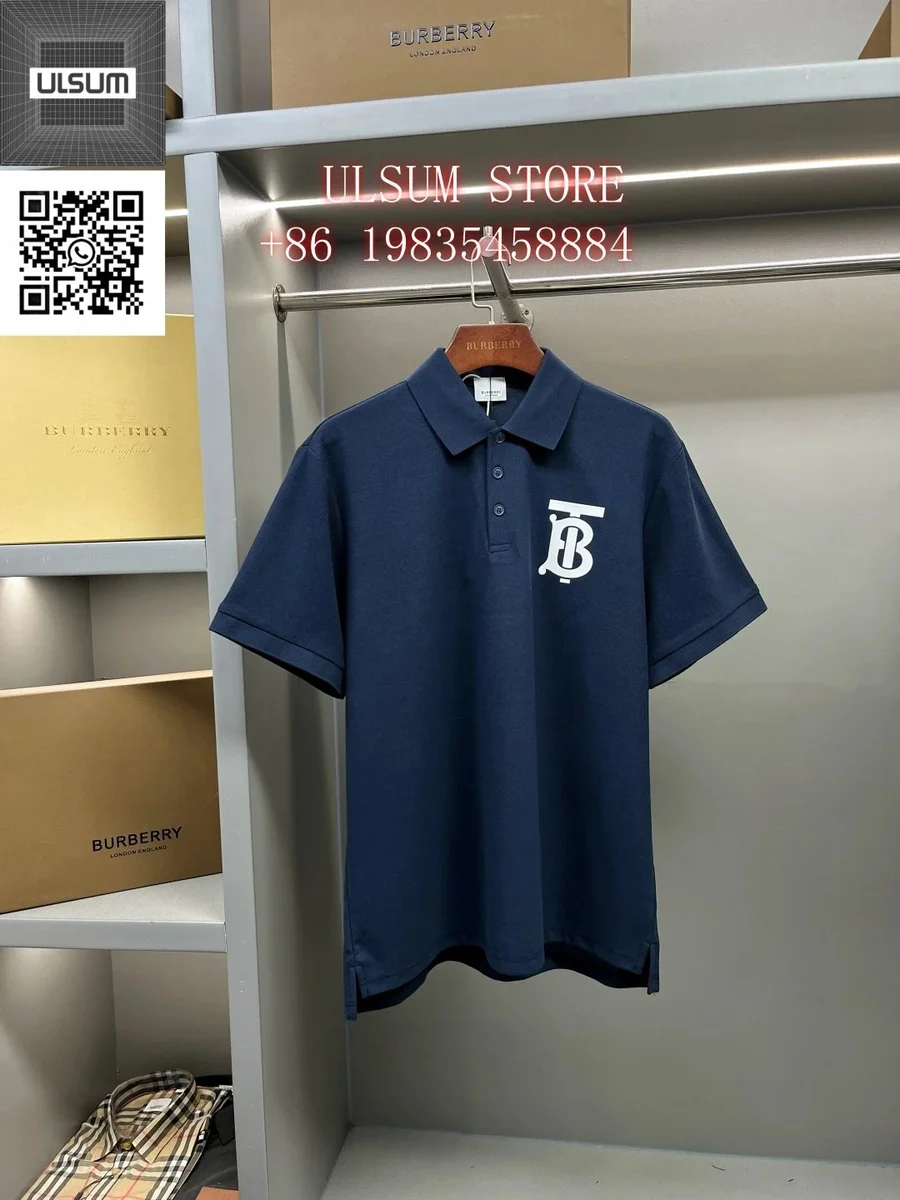 Burberry TB Logo Navy Polo Shirt