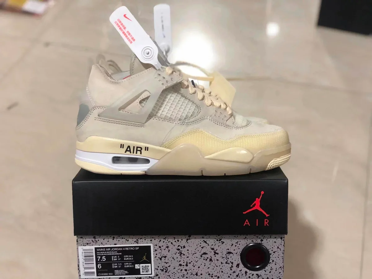 Nike Air Jordan 4 Off-White 'Sail' Sneakers