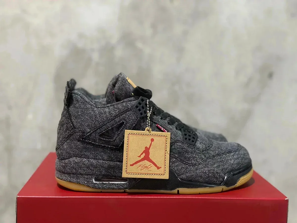 Nike Air Jordan 4 Denim Black Sneakers