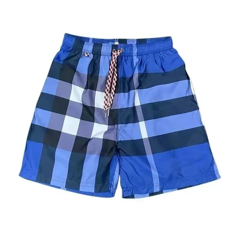 Blue Plaid Swim Shorts