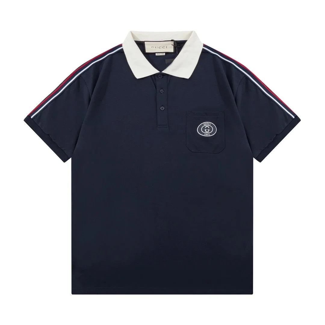 Gucci Polo Shirt Navy with White Collar