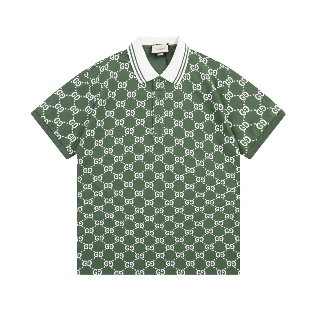 Gucci GG Monogram Polo Shirt Green