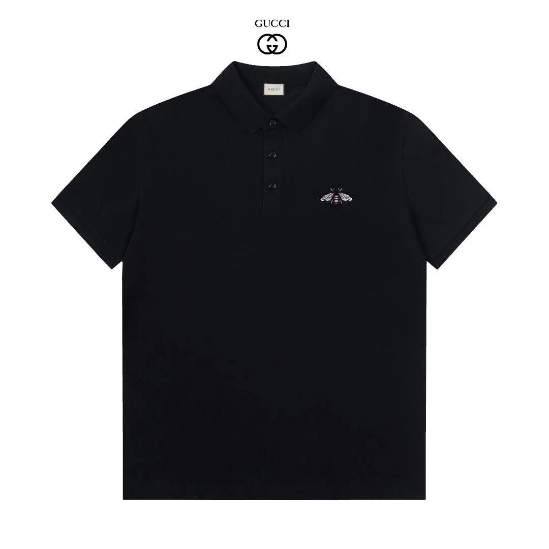 Gucci Bee Embroidery Polo Shirt Black Men