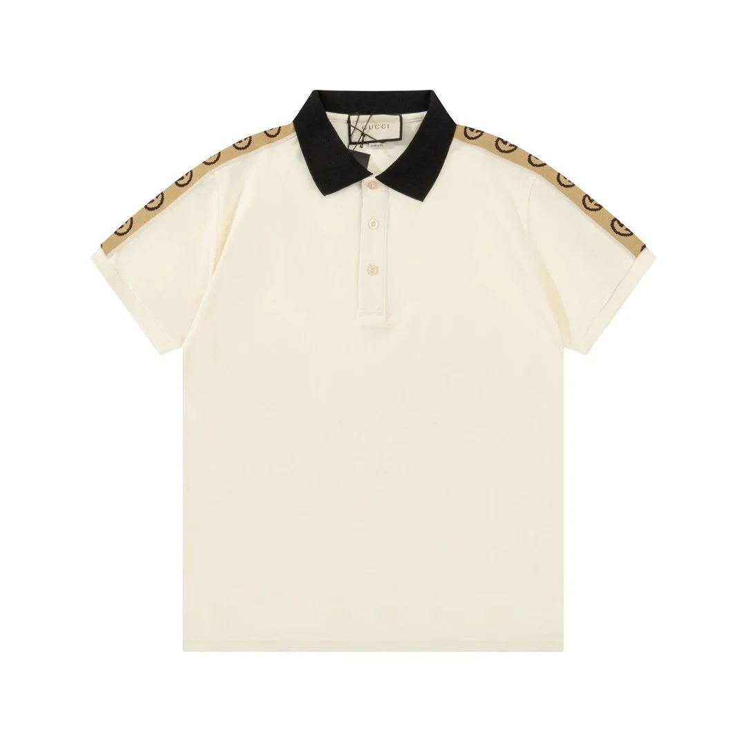 Gucci GG Tape Polo Shirt Cream
