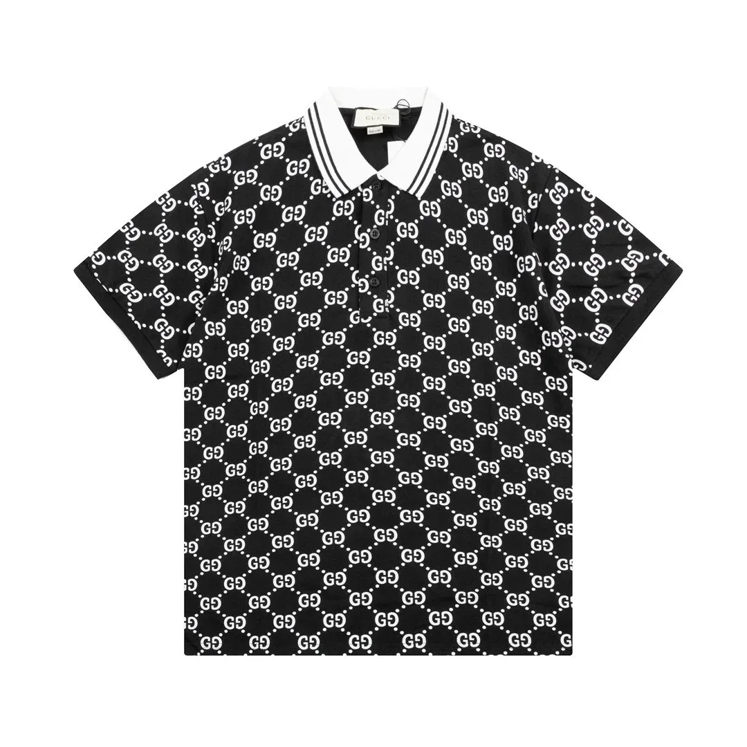 Gucci GG Monogram Polo Shirt Black/White