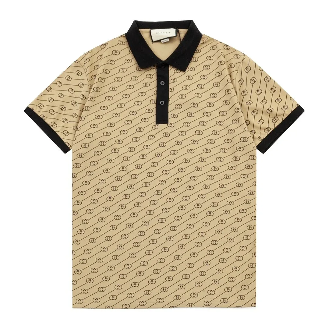 Gucci GG Monogram Polo Shirt Beige Black