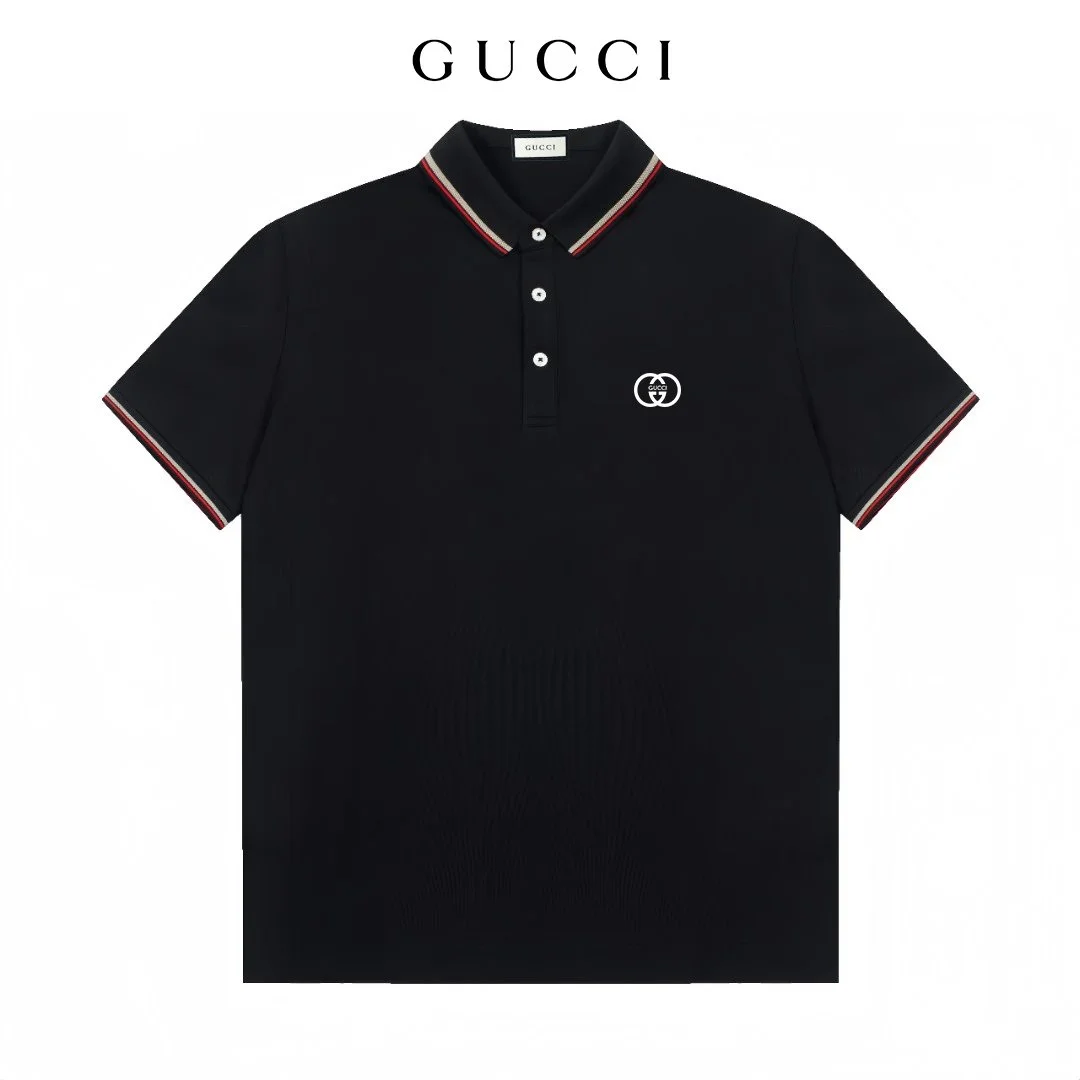 Gucci Black Polo Shirt with Iconic Logo
