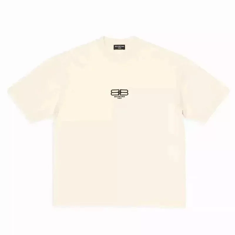 Balenciaga BB Logo Cream T-Shirt