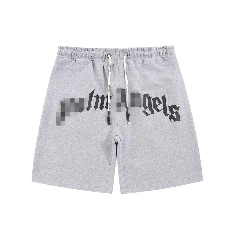Palm Angels Angels Grey Letter Print Shorts