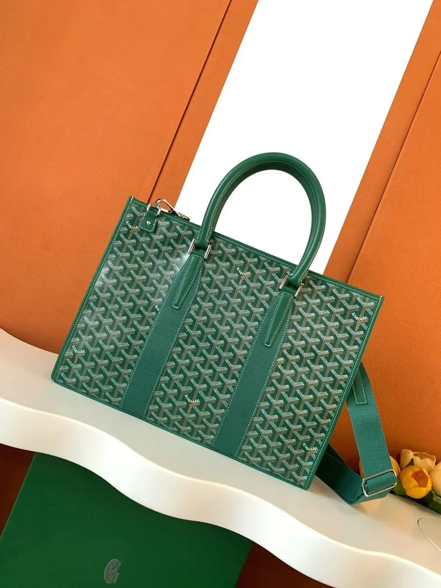 Goyard Green Monogram Tote Bag