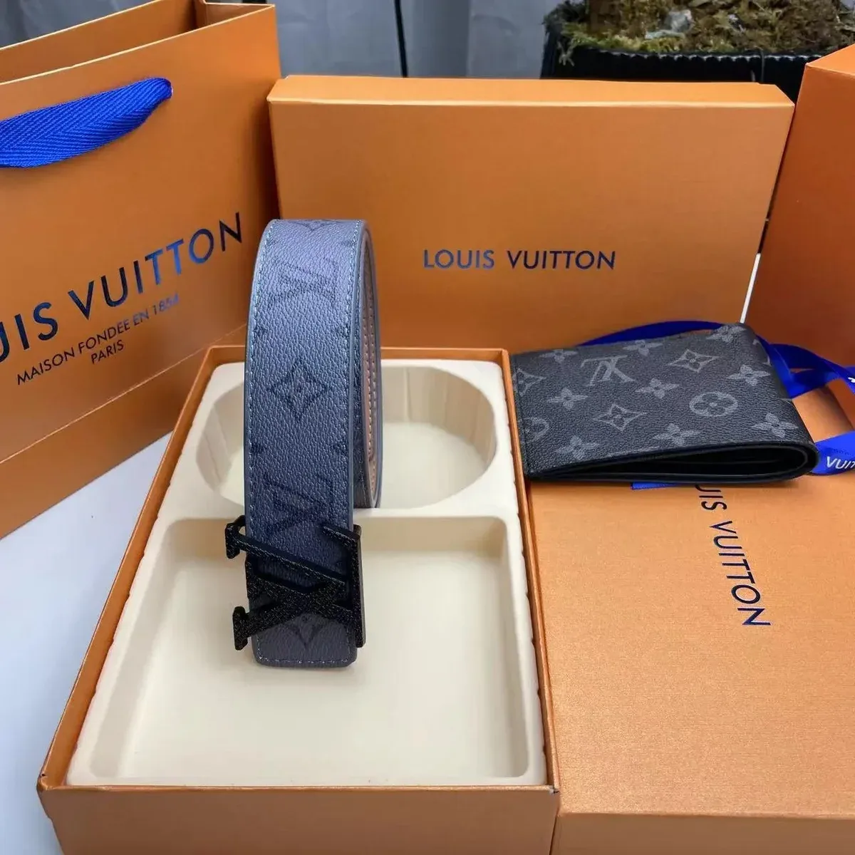 Louis Vuitton Monogram Belt & Wallet Set