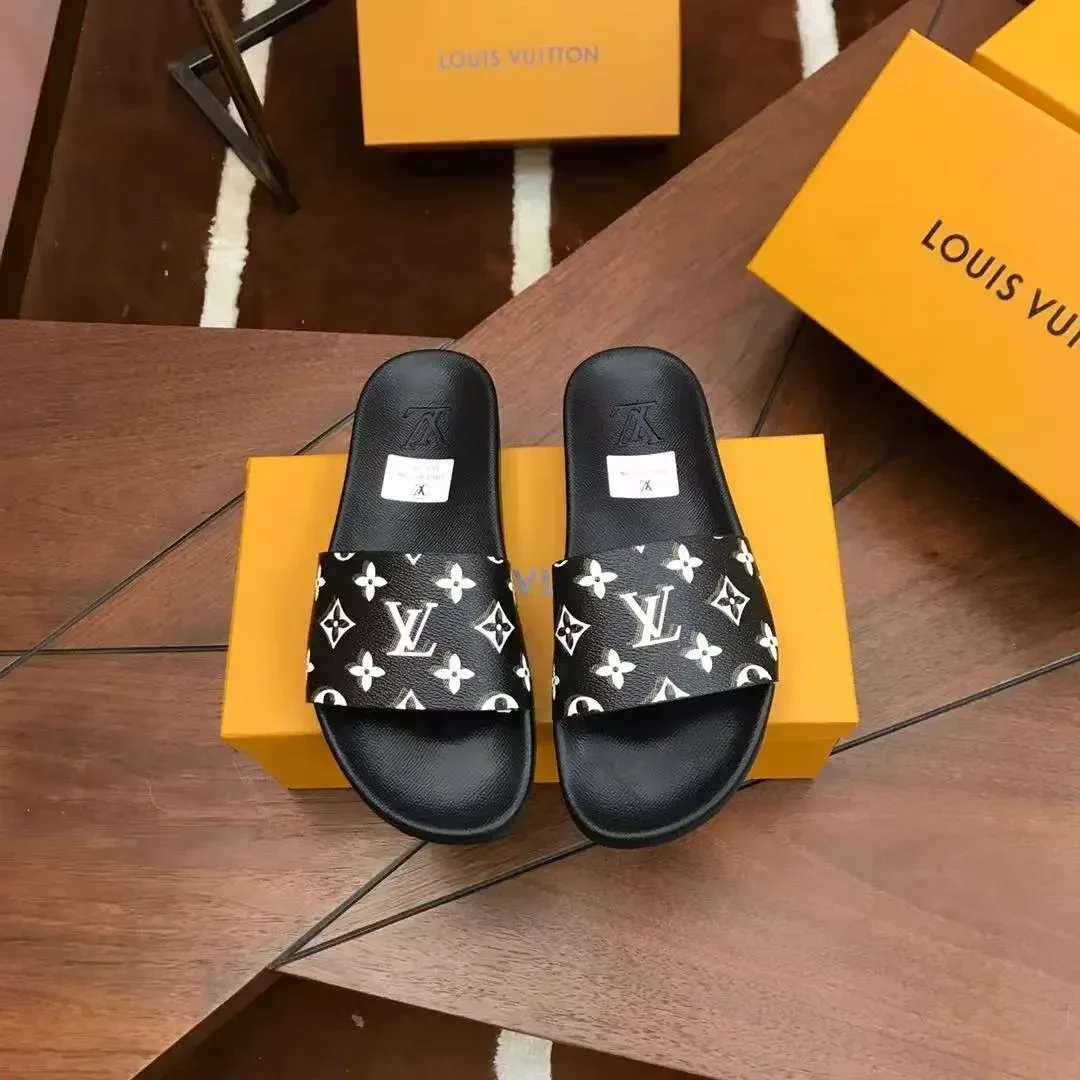 Louis Vuitton Tabi Monogram Slide Sandals Black