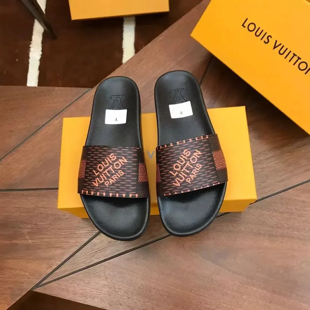 Louis Vuitton Tabi Black & Orange Slide Sandals