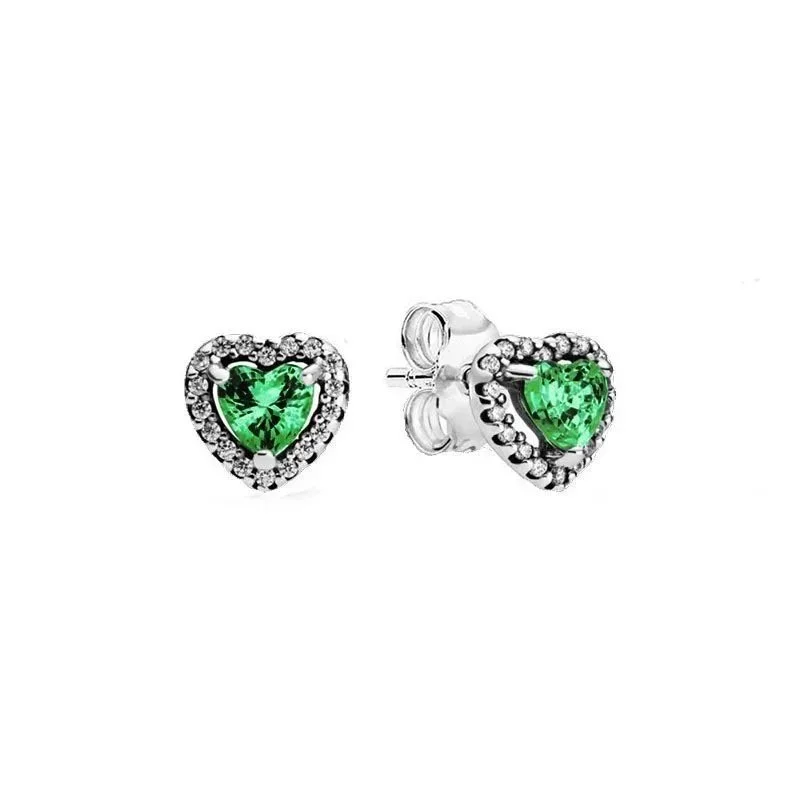 Pandora Return to Tiffany BB-14 Green Heart Earrings