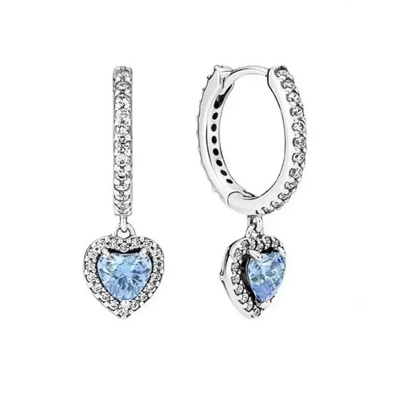 Pandora Return to Tiffany Blue Heart Drop Earrings