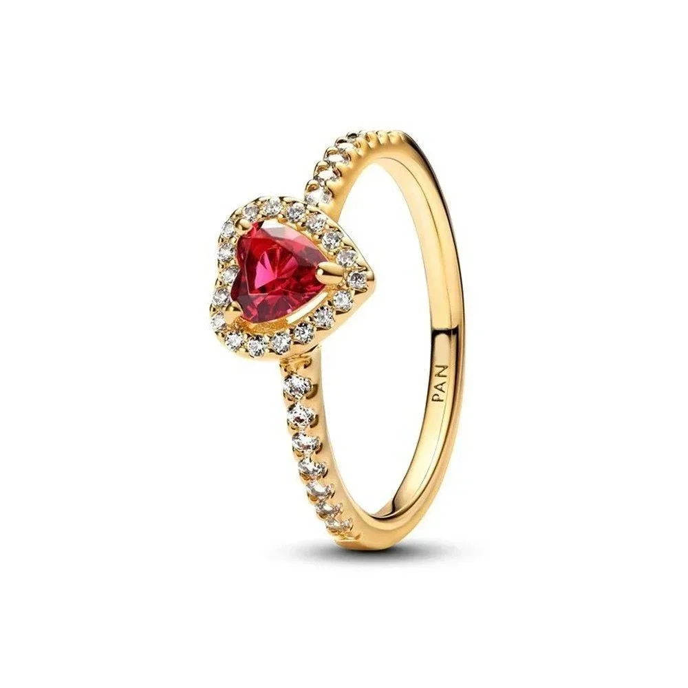 Pandora Return to Tiffany Heart Ring Gold Red
