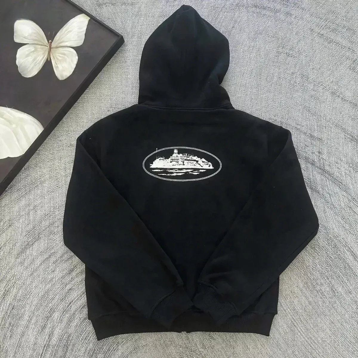 Black Island Print Hoodie