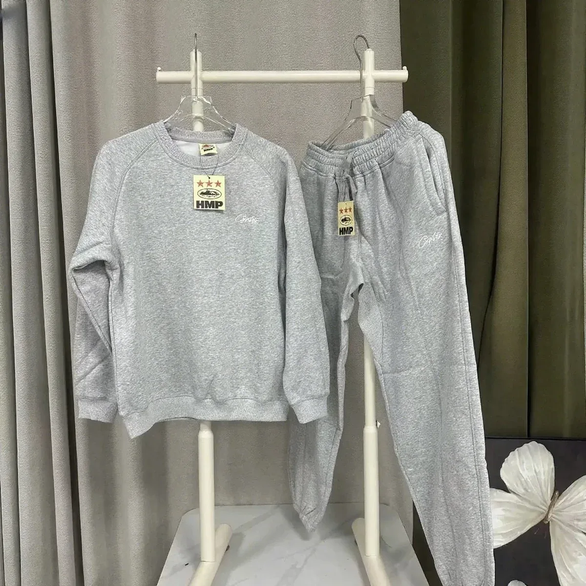 HMP Grey Solid Tracksuit Set