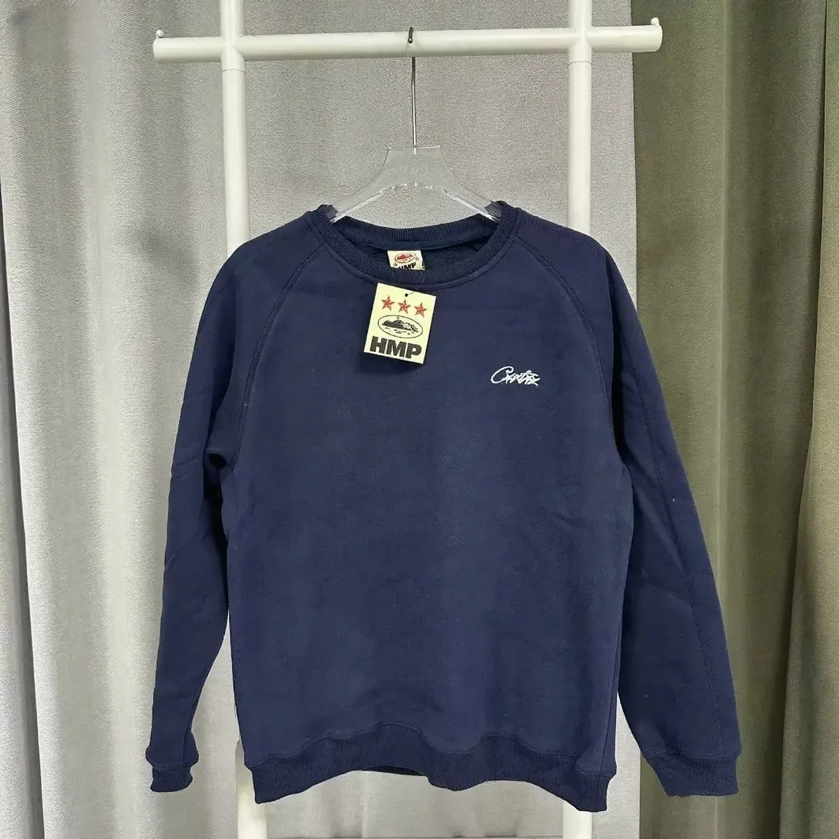 HMP Navy Solid Crewneck Sweatshirt