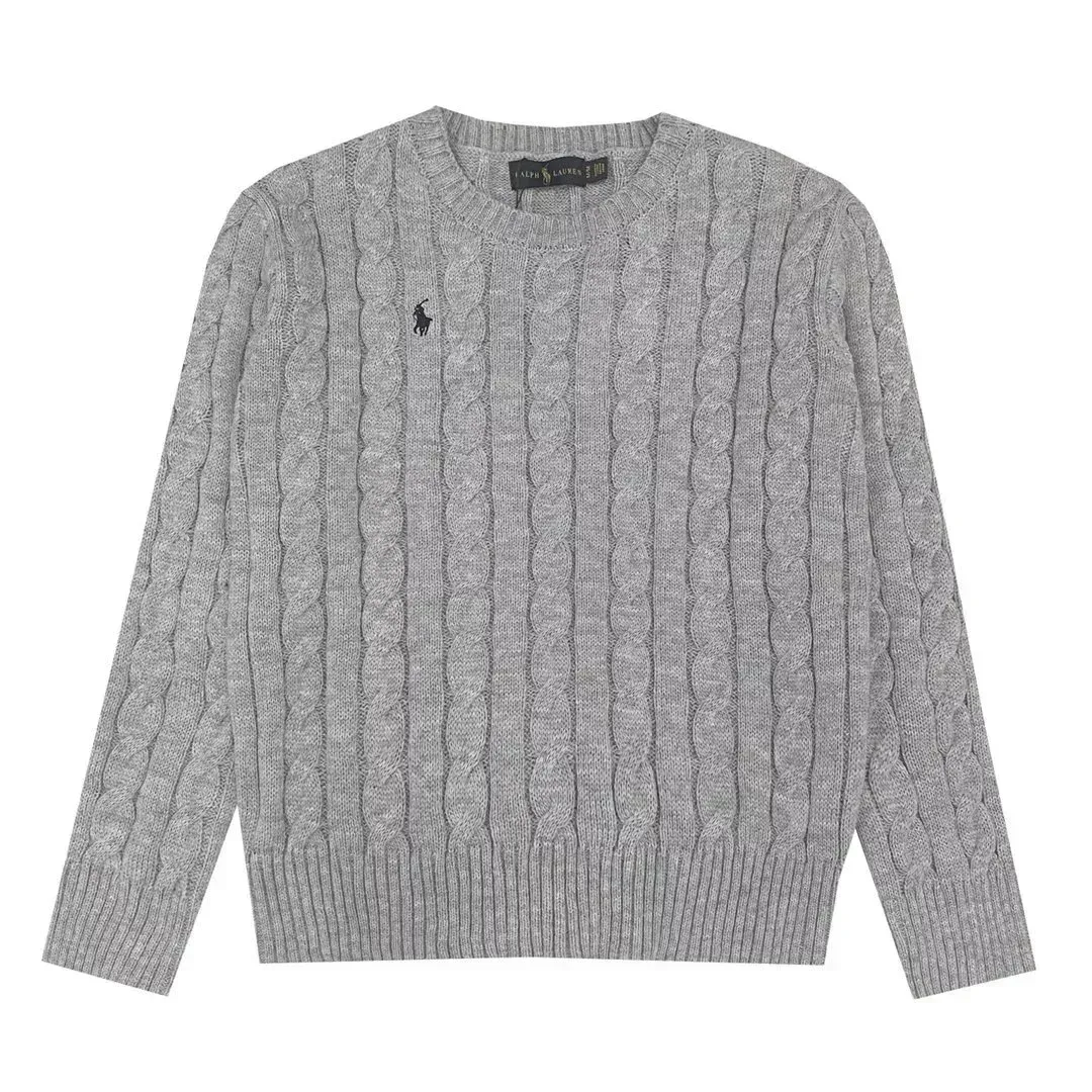 Ralph Lauren Cable Knit Sweater Grey Wool