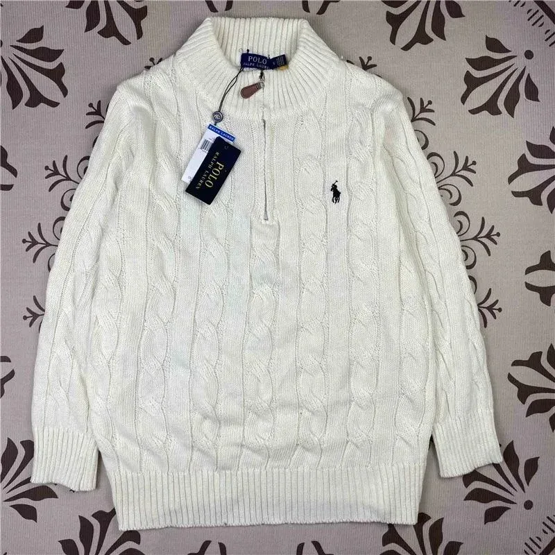Polo Ralph Lauren Classic Logo Cable Knit Sweater White Men