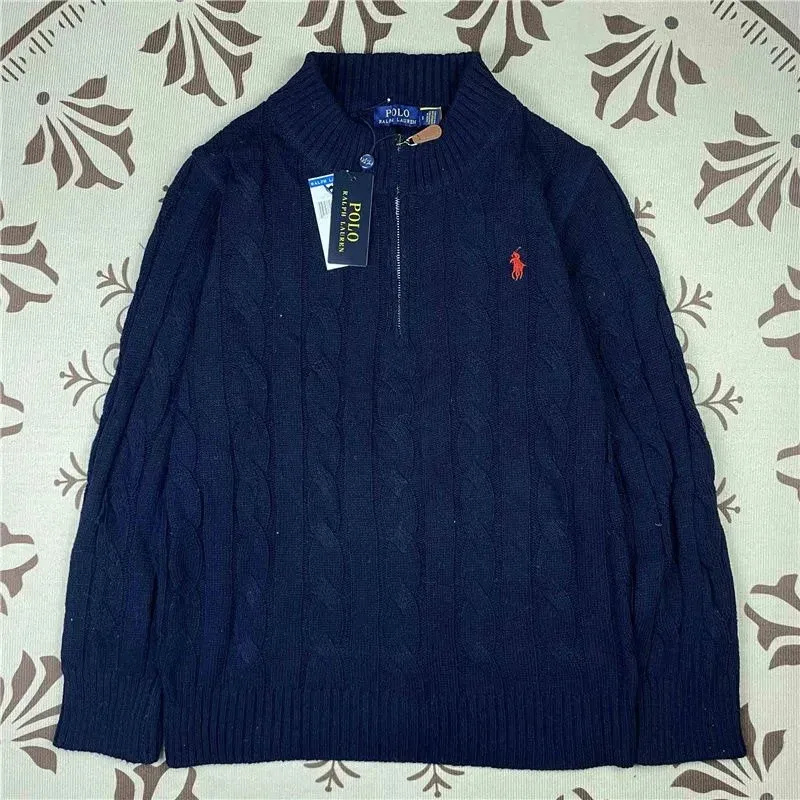 Polo Ralph Lauren Cable Knit Half-Zip Sweater Navy