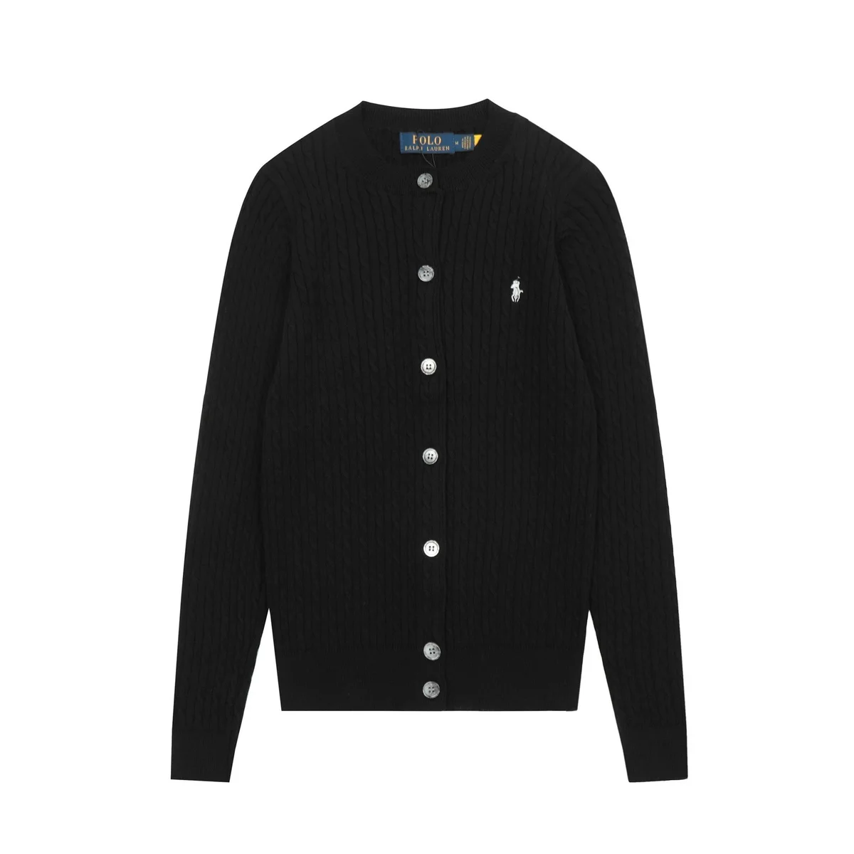 Polo Ralph Lauren Black Cable Knit Cardigan