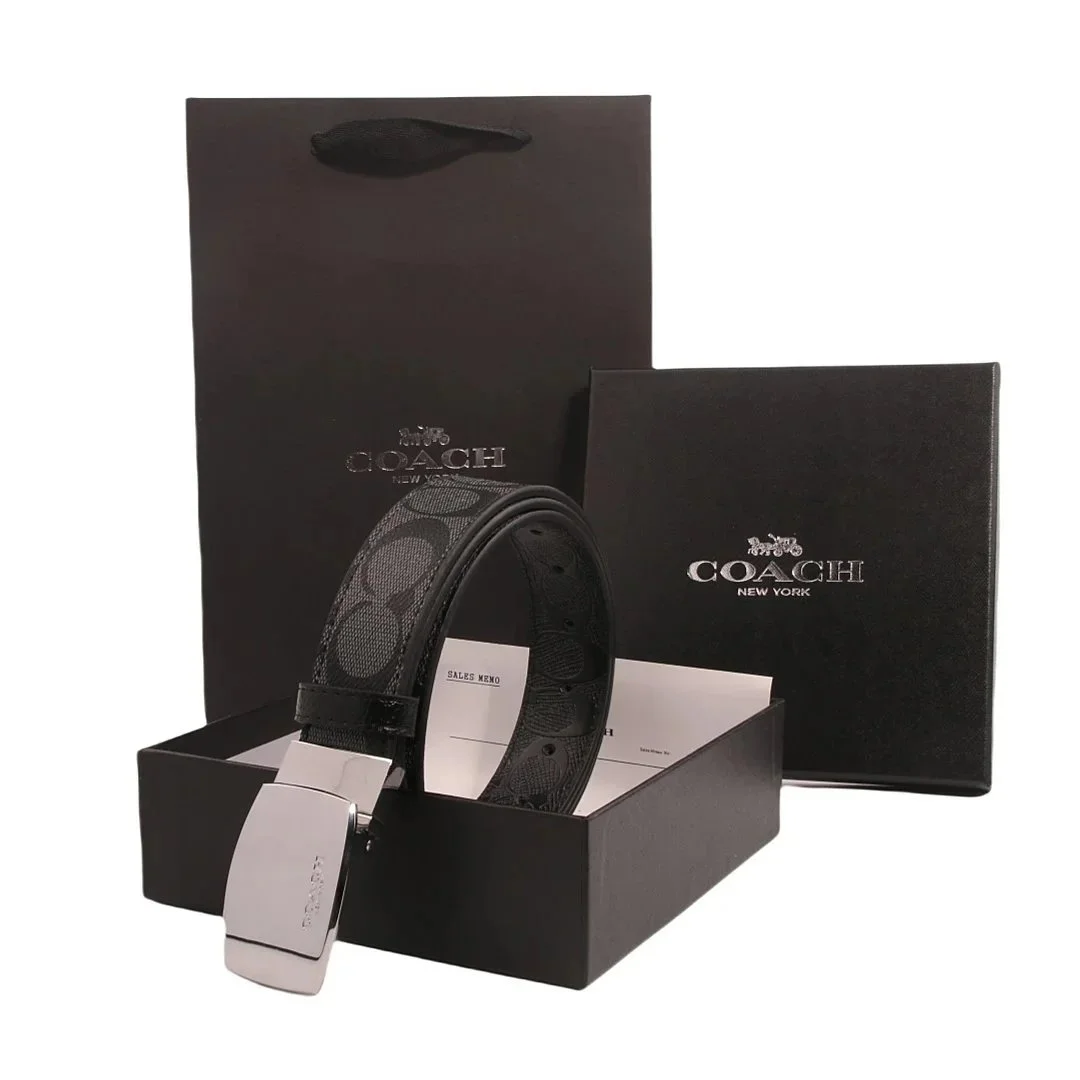 Coach Signature Belt Black Leather Belt